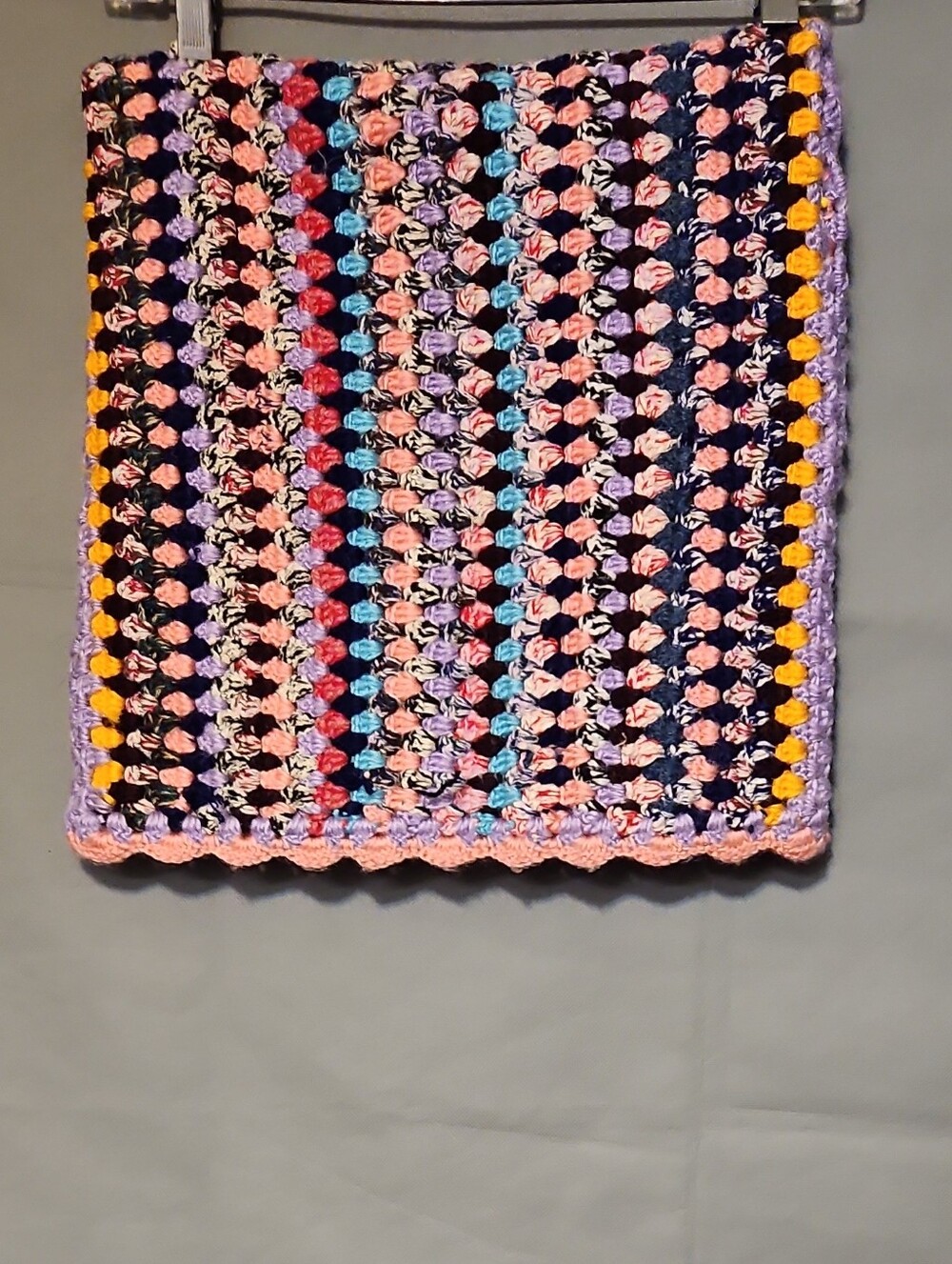 Vintage Handmade Boho Multicolor Crochet Mini Skirt